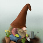 Gnomes are inspired gardeners. They tend the good green earth and share its bounty.